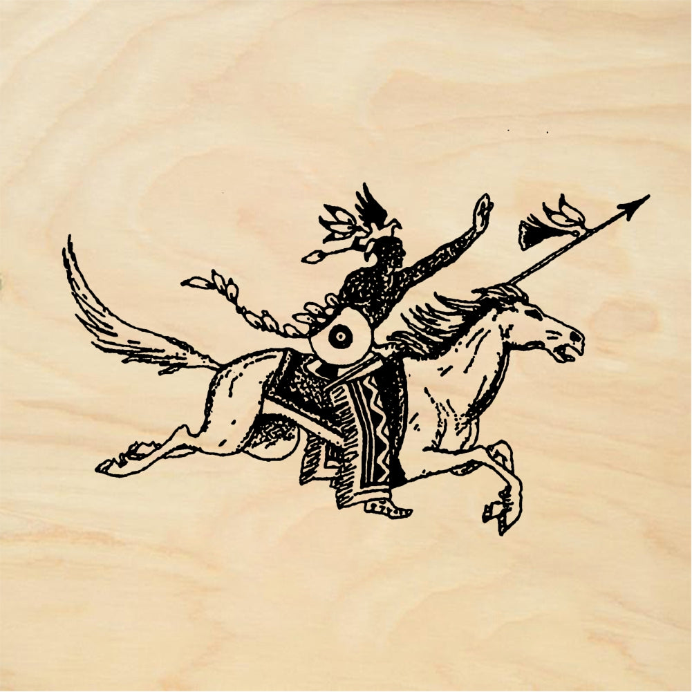 StampaFe Indian warrior on horse - Rubber Stamp 2 x 0.75