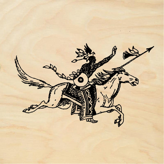 StampaFe Indian warrior on horse - Rubber Stamp 2 x 0.75
