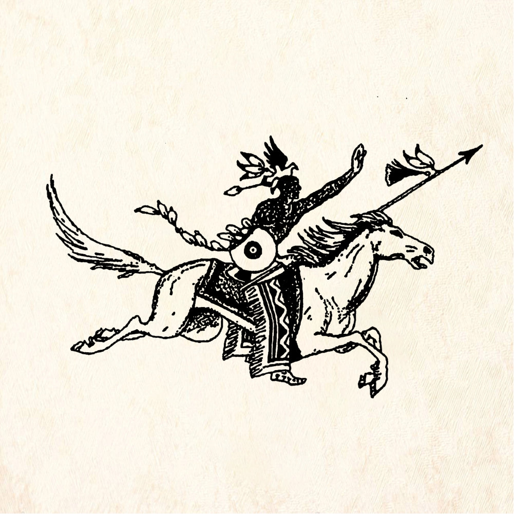 StampaFe Indian Warrior on Horse with Spear Rubber Art Stamp