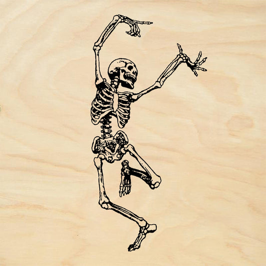 StampaFe Dancing Skeleton Large Facing Rubber Stamp 1.5 x 3.25