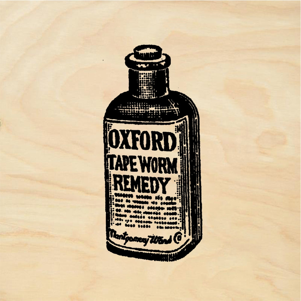 StampaFe Tape worm remedy - Rubber Stamp 0.75 x 1.25
