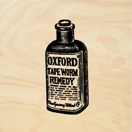 StampaFe Tape worm remedy - Rubber Stamp 0.75 x 1.25