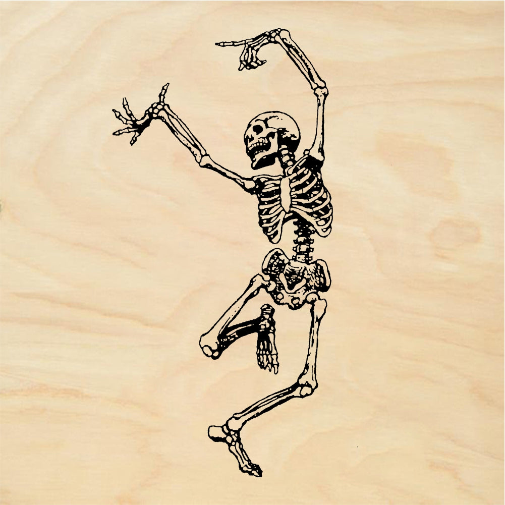 StampaFe Dancing Skeleton Large Facing Rubber Stamp 1.5 x 3.5