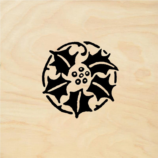 StampaFe Holly Flower - Rubber Stamp 1.25 x 1.25