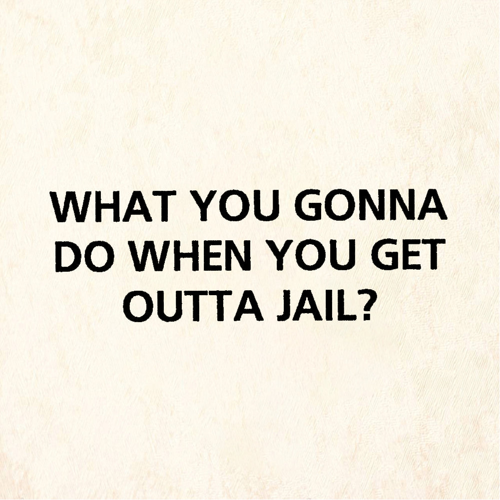 StampaFe WHAT YOU GONNA DO OUTTA JAIL? Outta Jail Text - Rubber Stamp 2 x 1