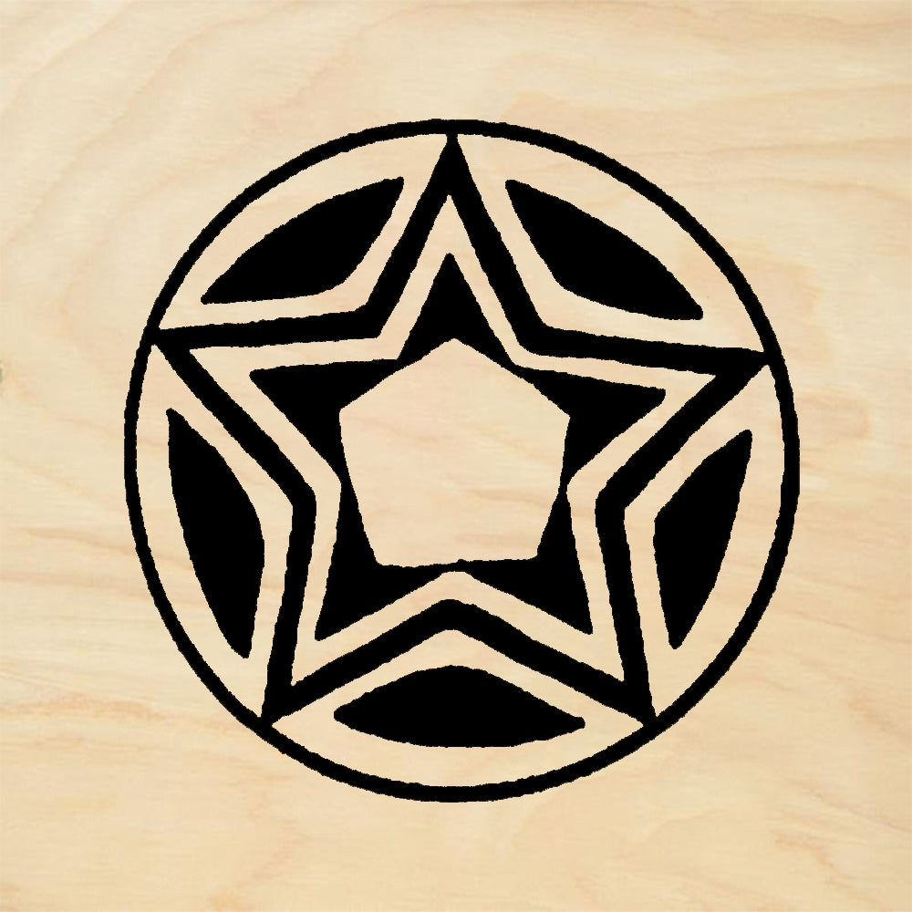 StampaFe Circle star - Rubber Stamp 1.25 x 1.25