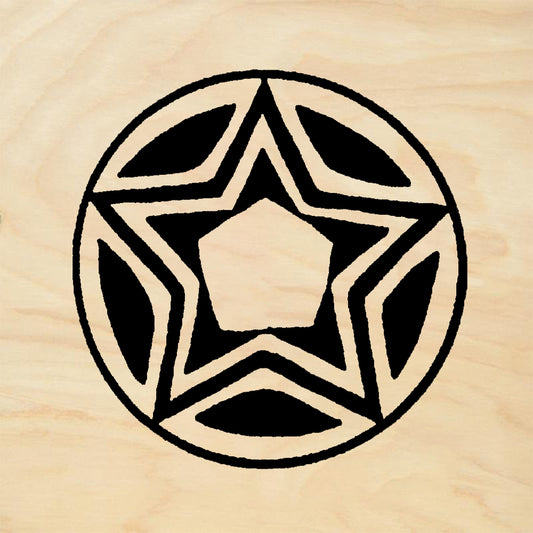 StampaFe Circle star - Rubber Stamp 1.25 x 1.25