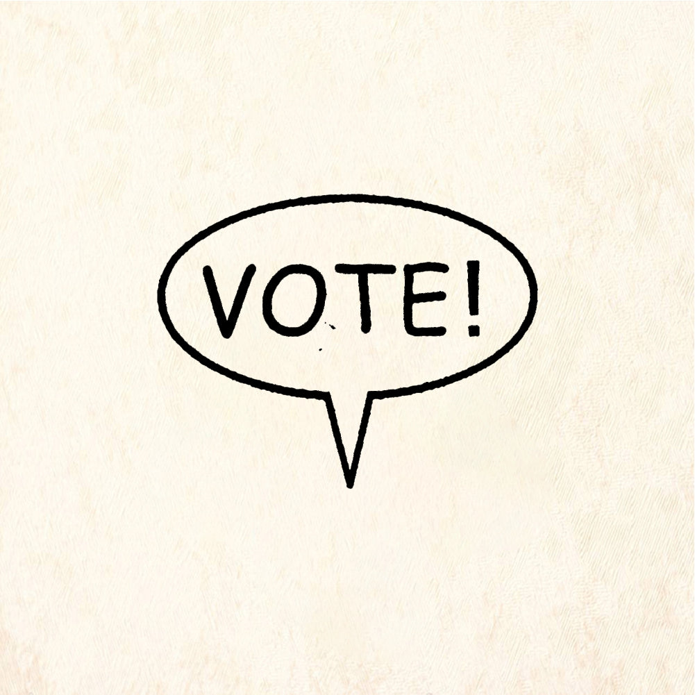 StampaFe VOTE! balloon - Rubber Stamp 0.75 x 0.25