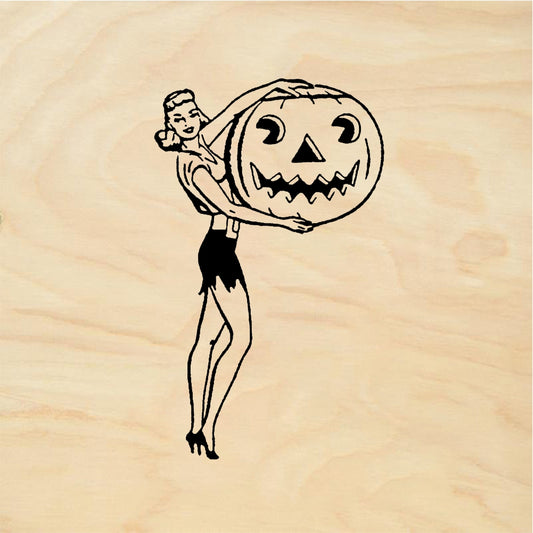 StampaFe Pumpkin Girl - Rubber Stamp 1.5 x 2