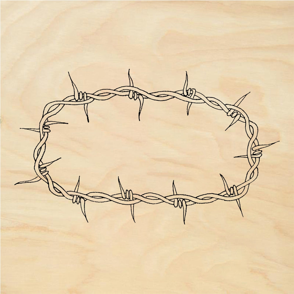 StampaFe Barbed Wire Oval Border Rubber Art Stamp