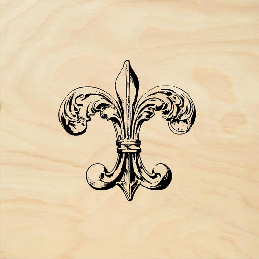 StampaFe Fleur de lis, med. Medium Fleur de Lis - Rubber Stamp 1 x 1.5