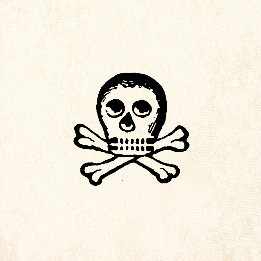 StampaFe Tiny Skull & Crossbones - Rubber Stamp 1.25 x 0.5