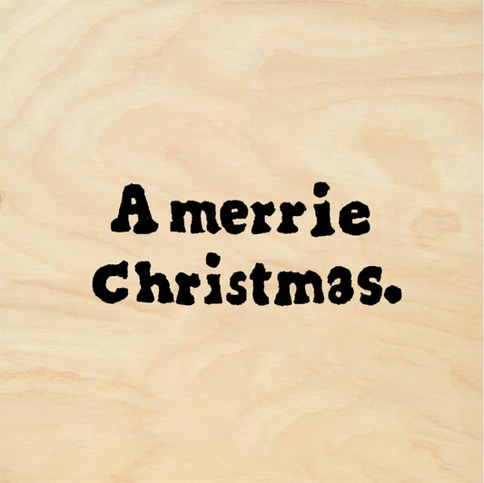 StampaFe A merrie Christmas. A Merrie Christmas - Rubber Stamp 1.5 x 1