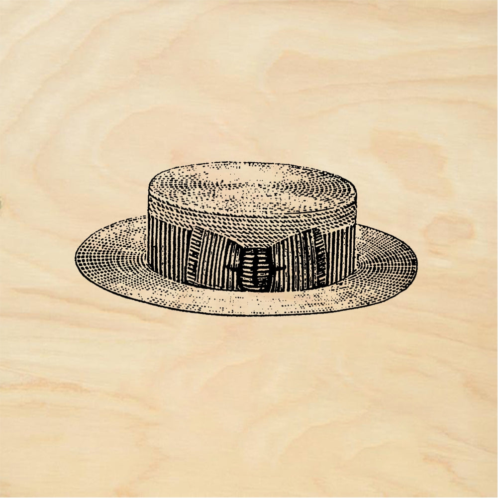 StampaFe Boater Hat - Rubber Stamp 1.25 x 0.75