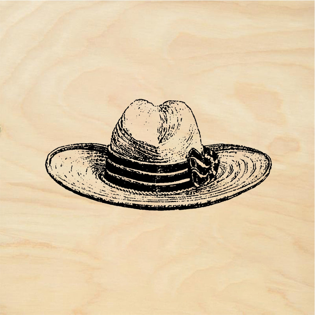 StampaFe Straw hat #2 - Rubber Stamp 1.75 x 1
