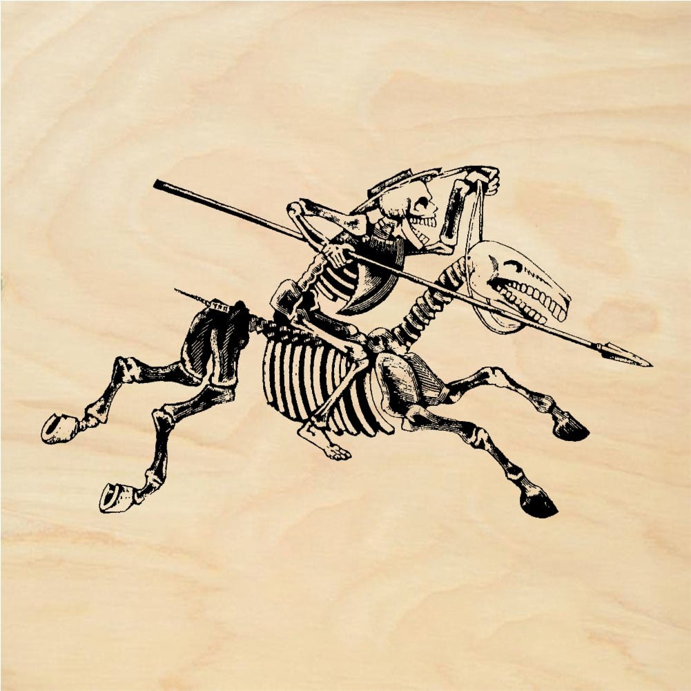 StampaFe Don Quijote Skeleton Knight on Horseback - Rubber Stamp 4 x 2.25