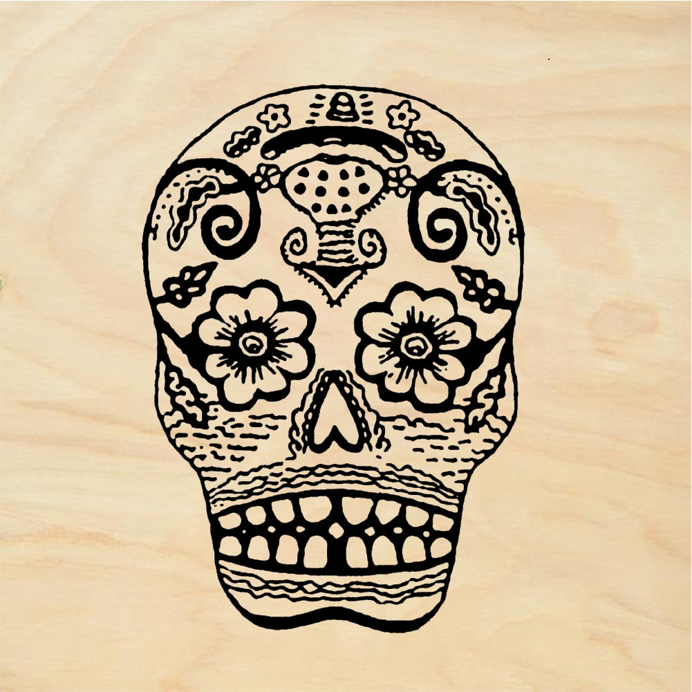 StampaFe Sugar Skull Medium Rubber Stamp 1 x 1.5