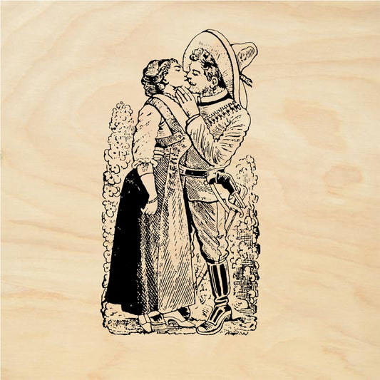 StampaFe Smooch Kissing Couple - Rubber Stamp 1.25 x 1.75