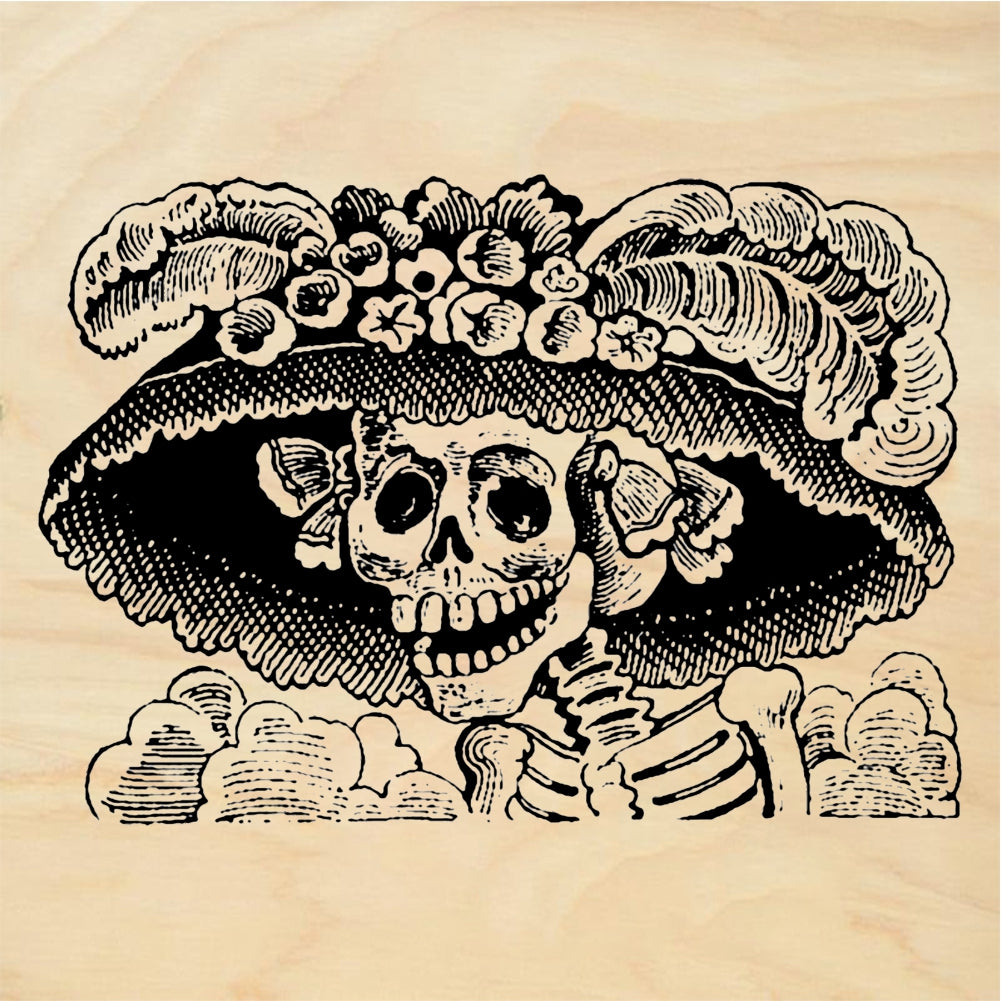 StampaFe La Catrina Day of the Dead Rubber Stamp 2 x 1.5