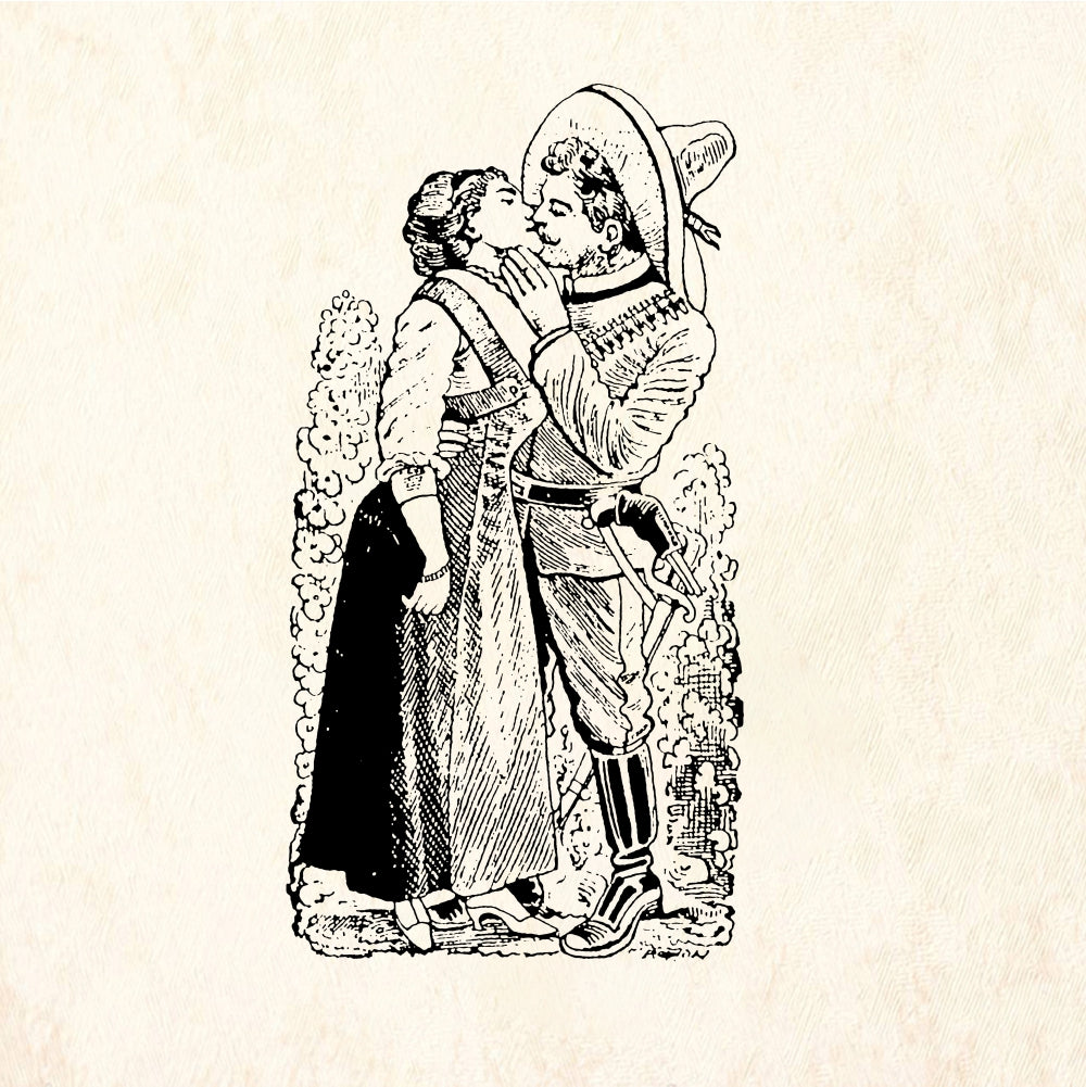 StampaFe Smooch Kissing Couple - Rubber Stamp 1.25 x 1.75