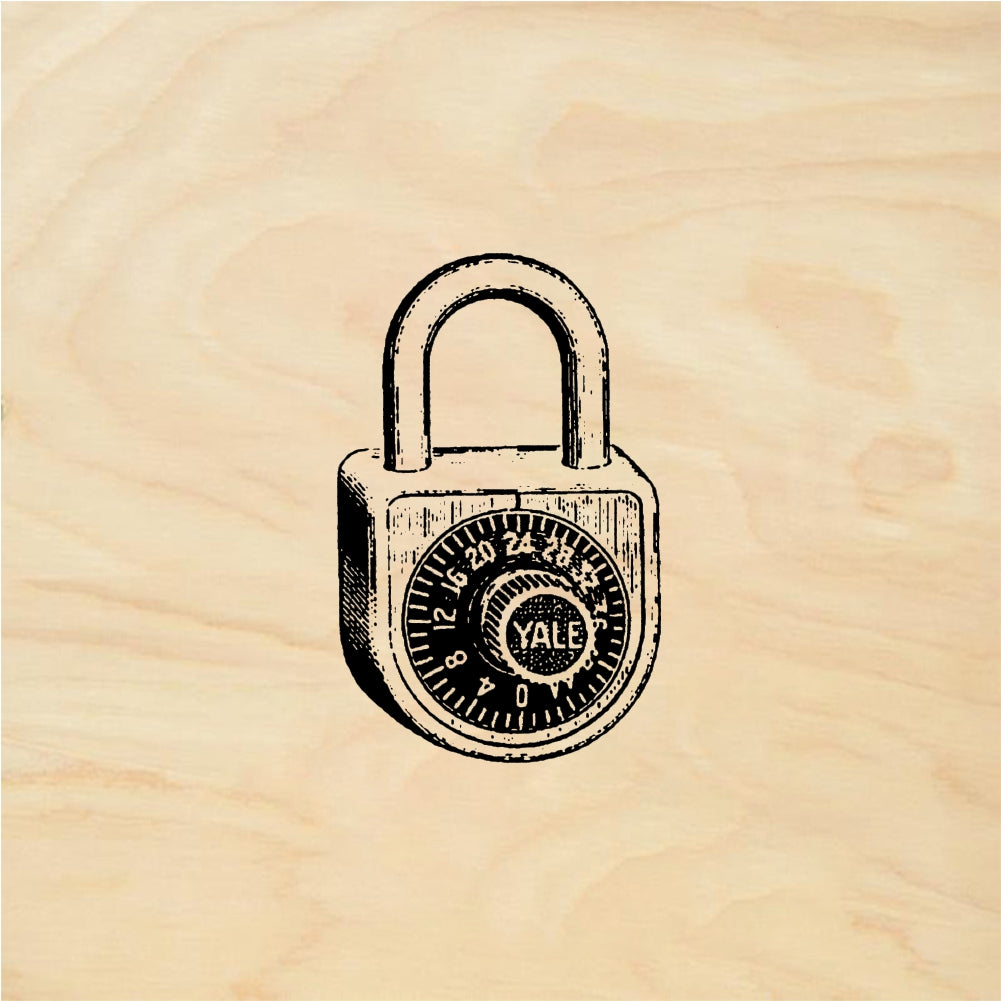 StampaFe Combination Padlock - Rubber Stamp 1.25 x 1.25