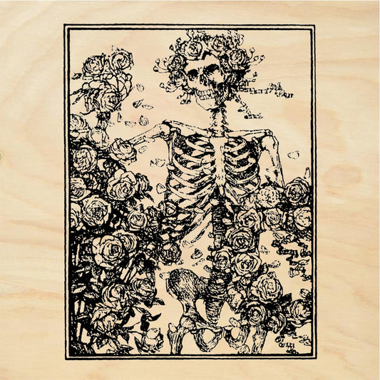 StampaFe Rose Skeleton Day of the Dead Rubber Stamp 2.5 x 3.25
