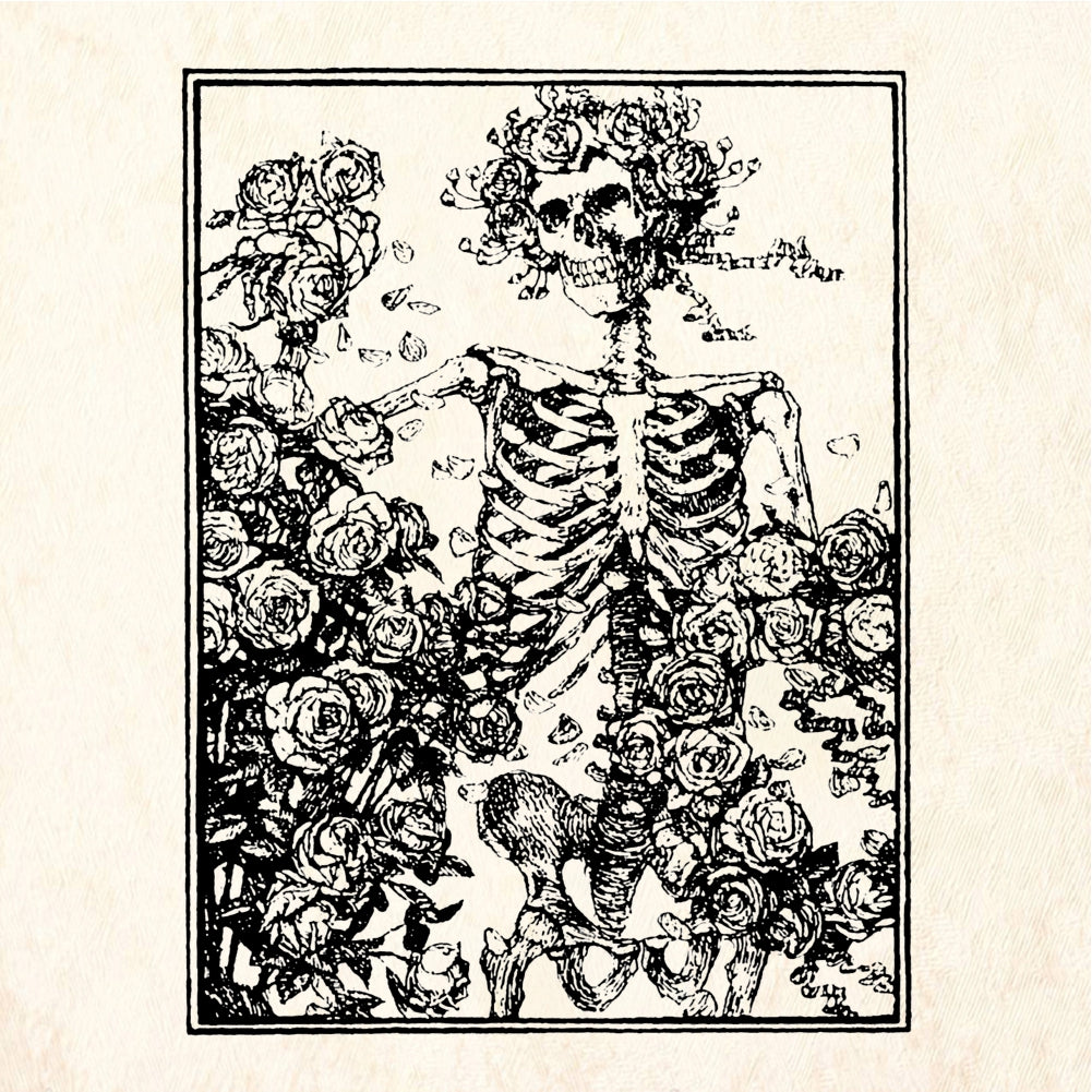 StampaFe Rose Skeleton Day of the Dead Rubber Stamp 2.5 x 3.25