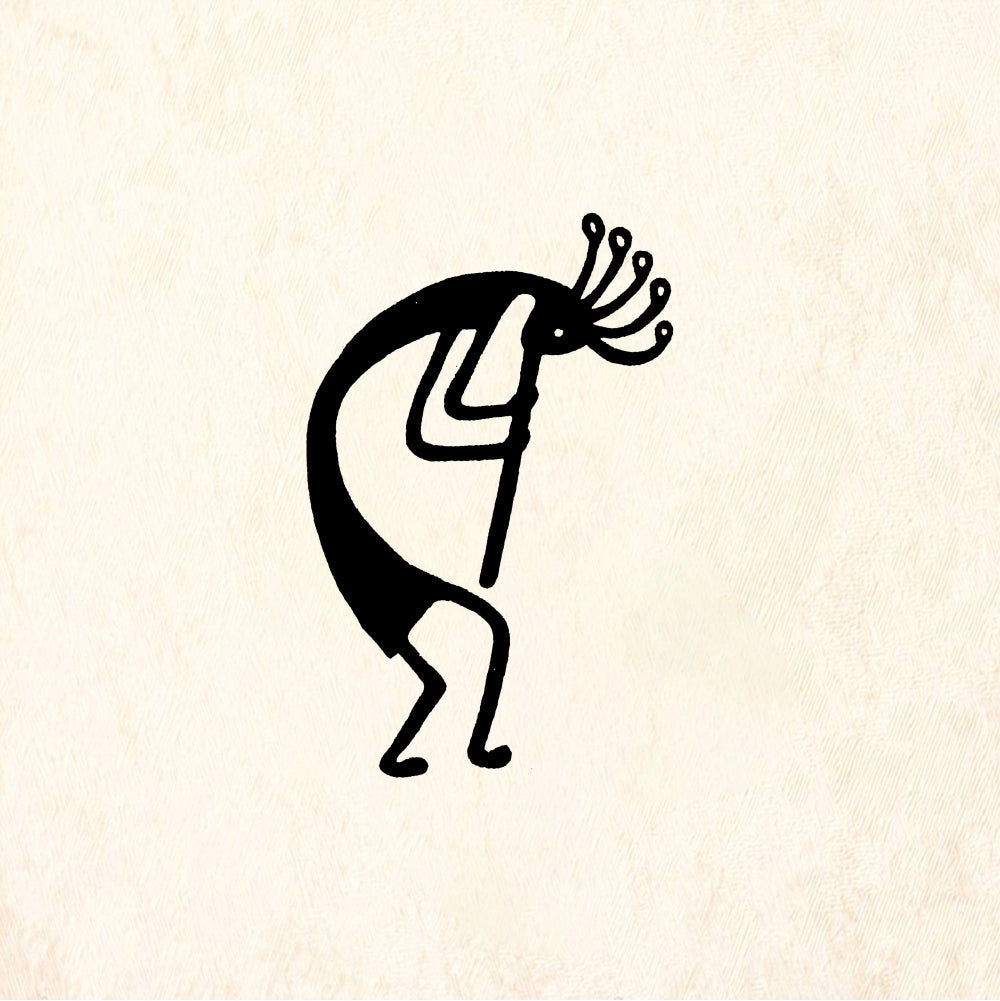 StampaFe Small Curly Kokopelli Rubber Art Stamp