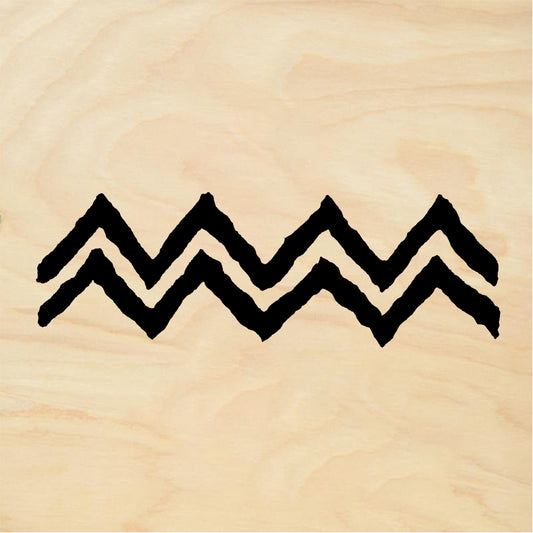 StampaFe Double zigzag, lg. Large Double Zigzag - Rubber Stamp 3.75 x 1