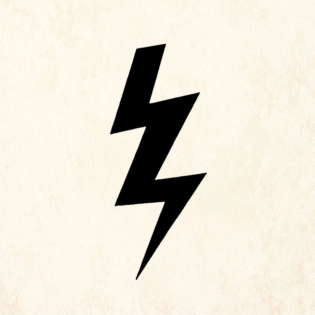 StampaFe Bolt, lg. Large Lightning Bolt - Rubber Stamp 0.75 x 1.75