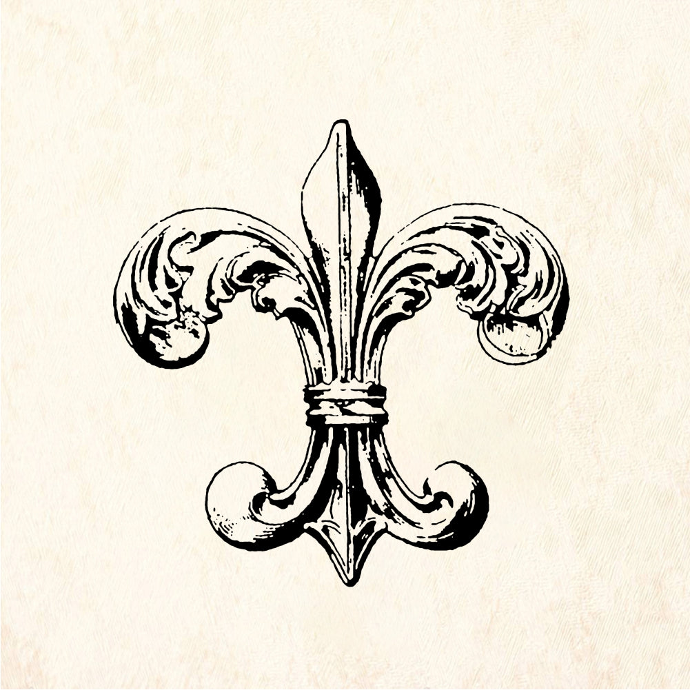 StampaFe Fleur de lis, lg. Large Fleur de Lis - Rubber Stamp 1.5 x 1.5