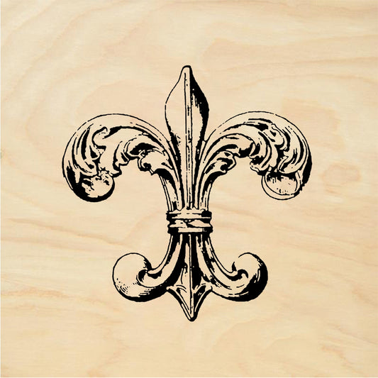 StampaFe Fleur de lis, lg. Large Fleur de Lis - Rubber Stamp 1.5 x 1.5