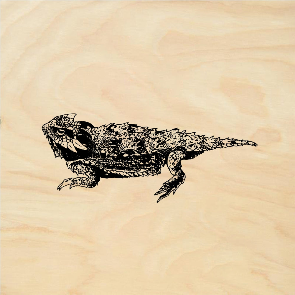 StampaFe Horned Toad Side View - Rubber Stamp 2.25 x 1