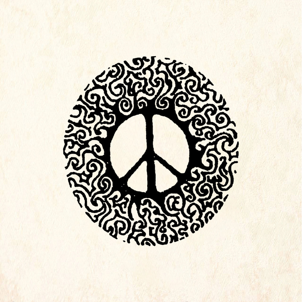 StampaFe Peace symbol - Rubber Stamp 1.25 x 1.5