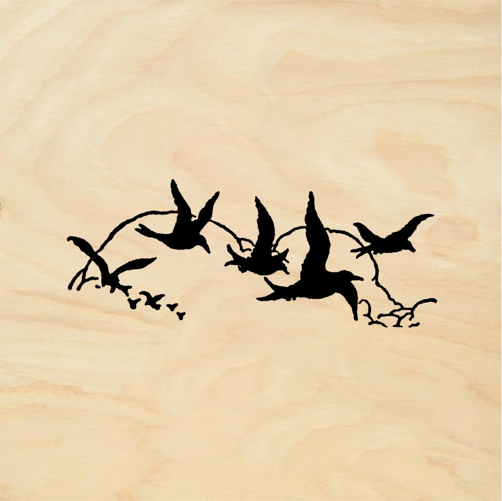 StampaFe Flock of crows - Rubber Stamp 2.25 x 1.25