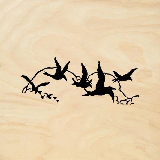 StampaFe Flock of crows - Rubber Stamp 2.25 x 1.25