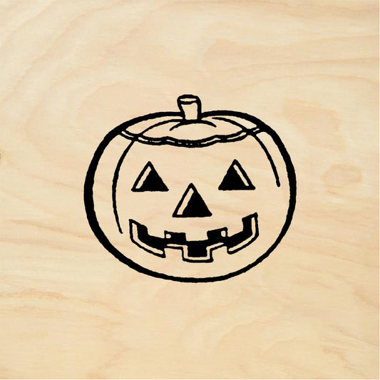 StampaFe Jack-o-lantern, white Jack O Lantern - Rubber Stamp 1 x 1.25