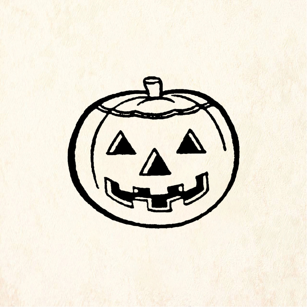 StampaFe Jack-o-lantern, white Jack O Lantern - Rubber Stamp 1 x 1.25