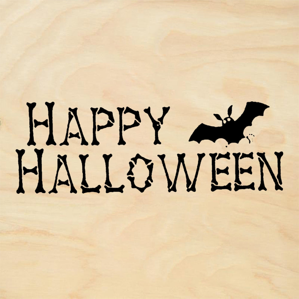 StampaFe Happy Halloween Text - Rubber Stamp 1 x 0.25