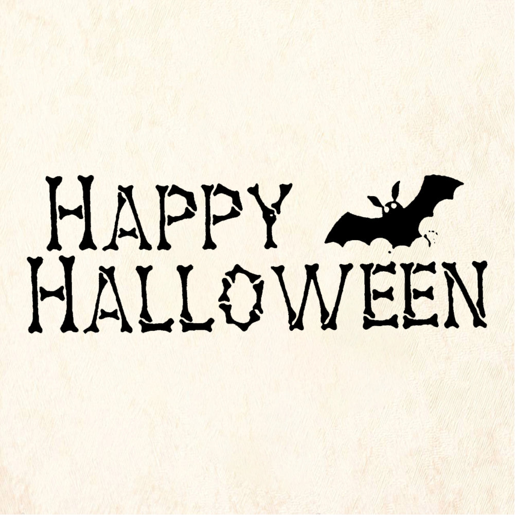 StampaFe Happy Halloween Text - Rubber Stamp 1 x 0.25