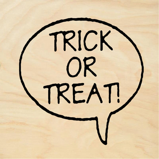 StampaFe Trick or Treat Word Bubble Rubber Art Stamp