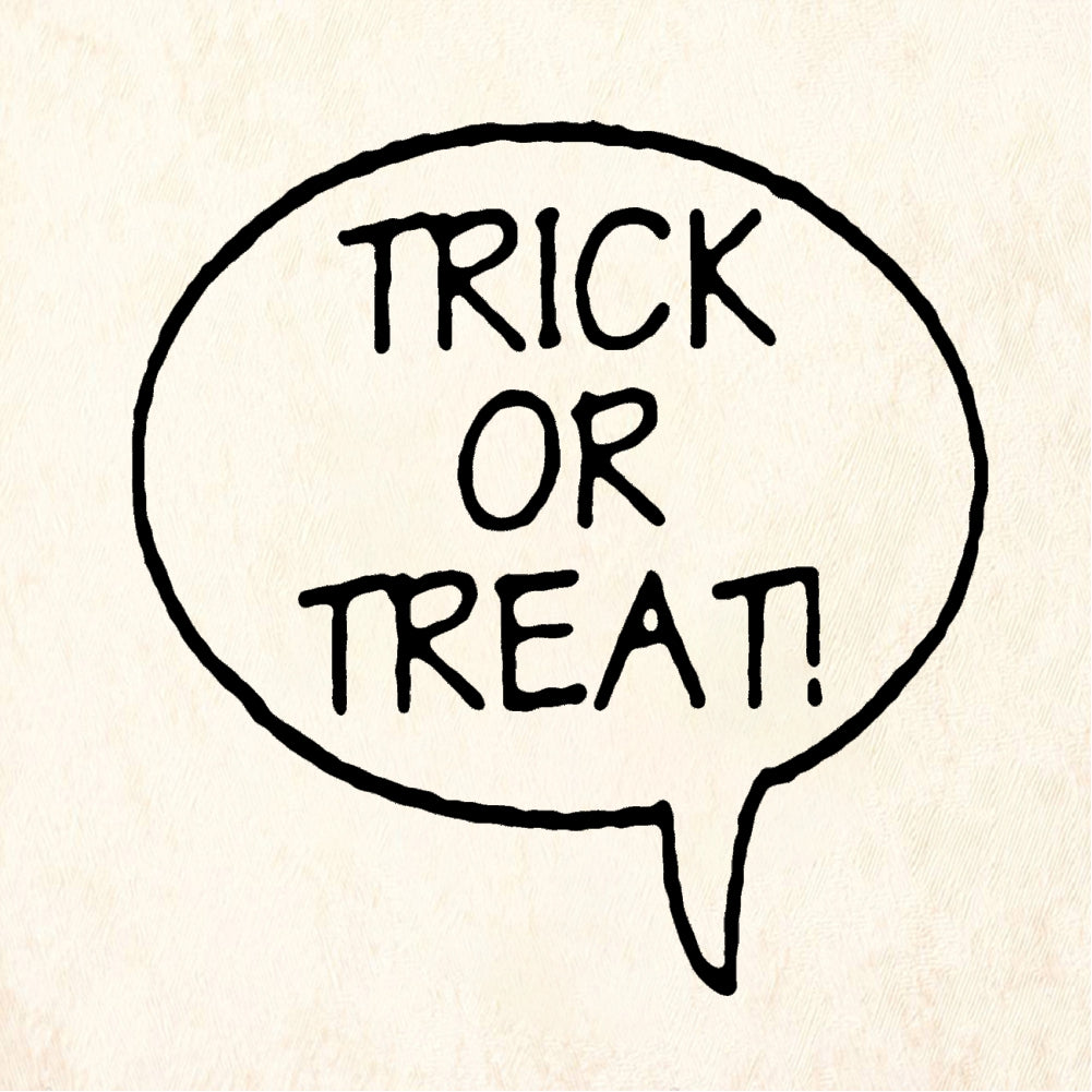 StampaFe Trick or Treat Word Bubble Rubber Art Stamp