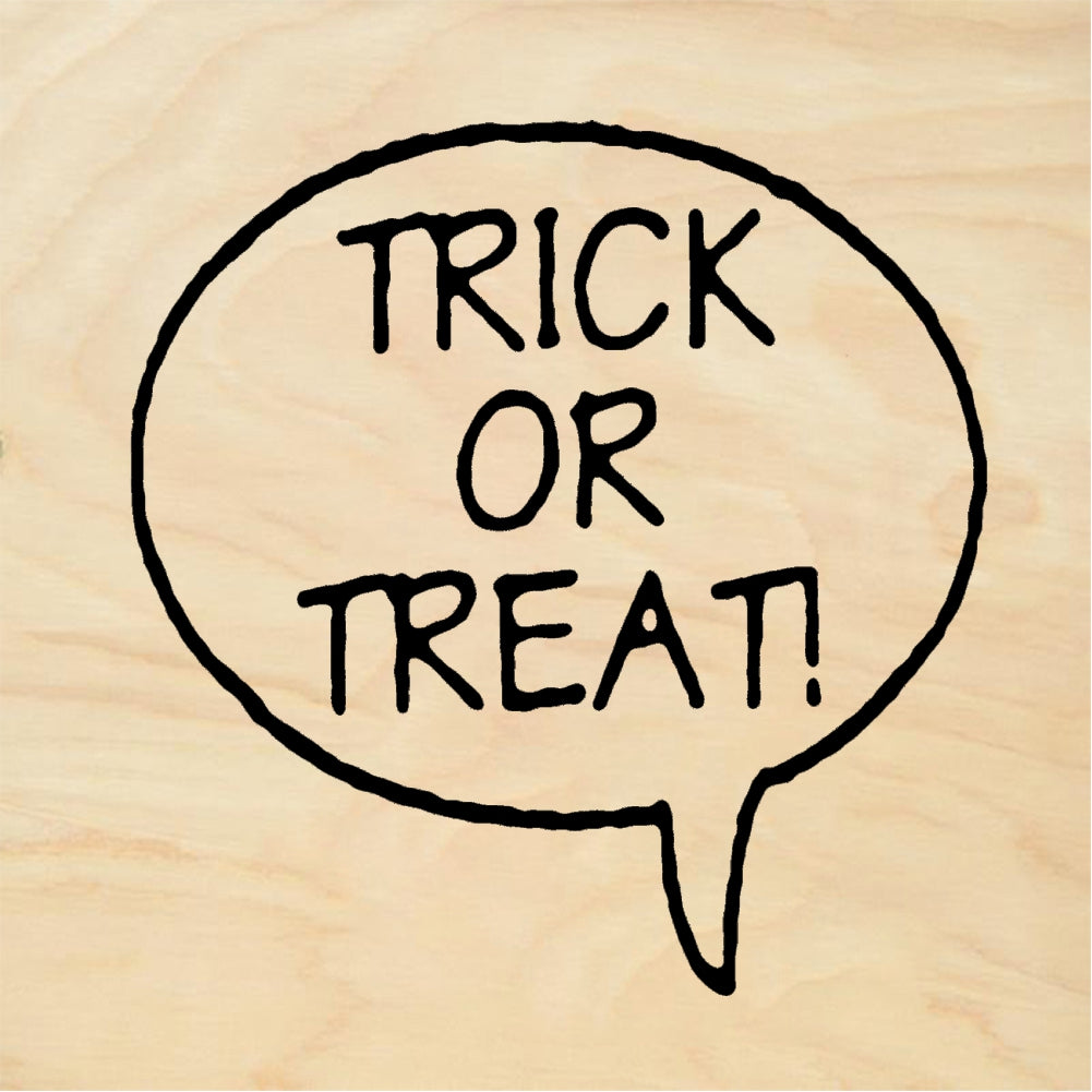 StampaFe Trick or Treat Badge - Rubber Stamp 1 x 0.5