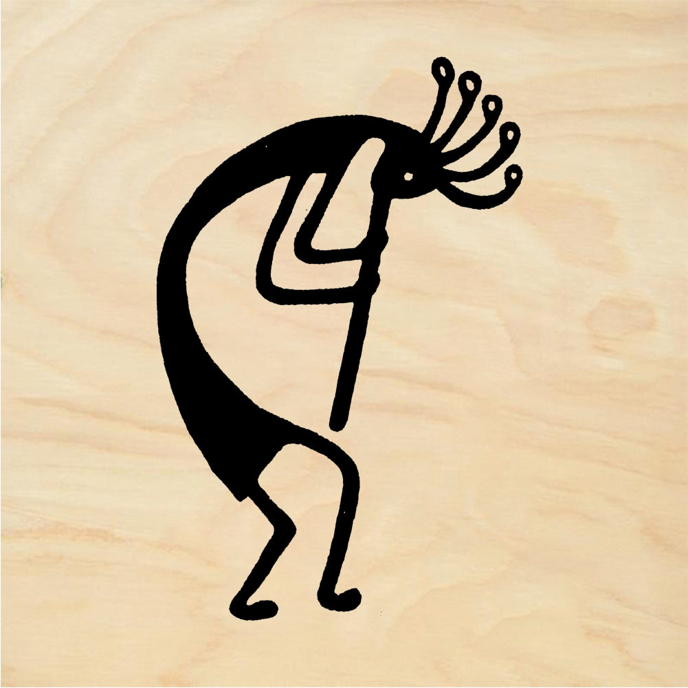 StampaFe Large Curly Kokopelli Rubber Art Stamp