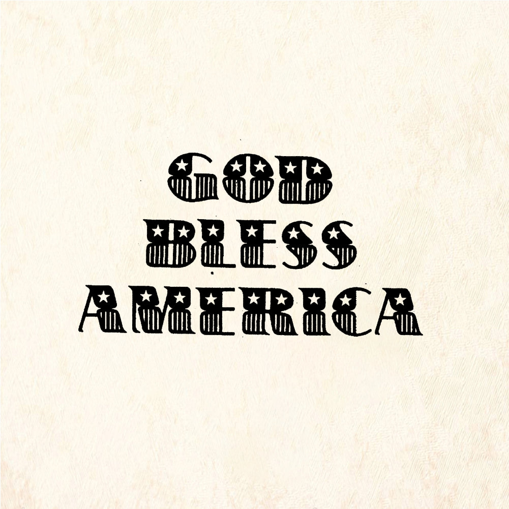 StampaFe GOD BLESS AMERICA - Rubber Stamp 2.5 x 1.25