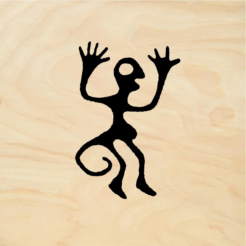 StampaFe Monkey Petroglyph Monkey - Rubber Stamp 1 x 1.5