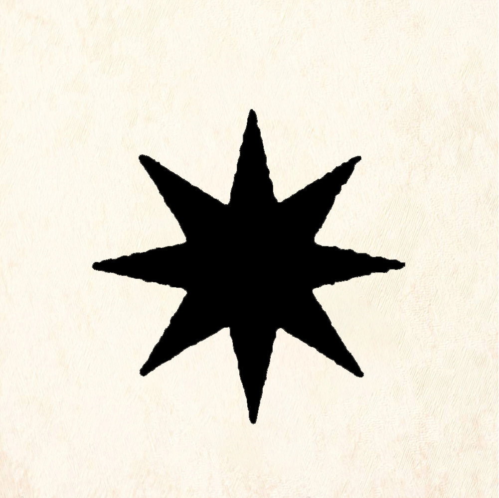 StampaFe 8-pointed star - Rubber Stamp 1.25 x 1