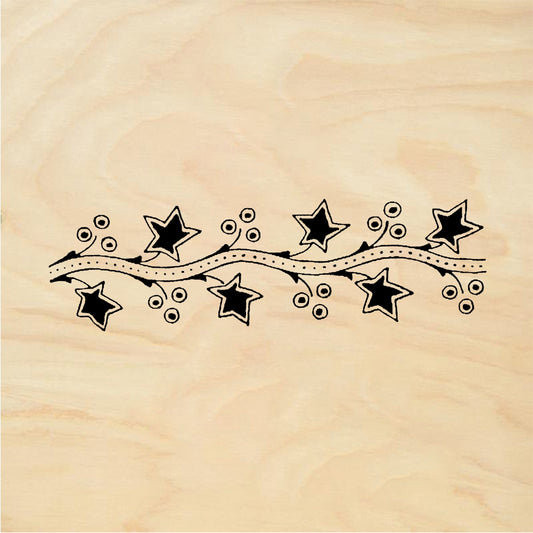 StampaFe Star border - Rubber Stamp 2.5 x 0.75