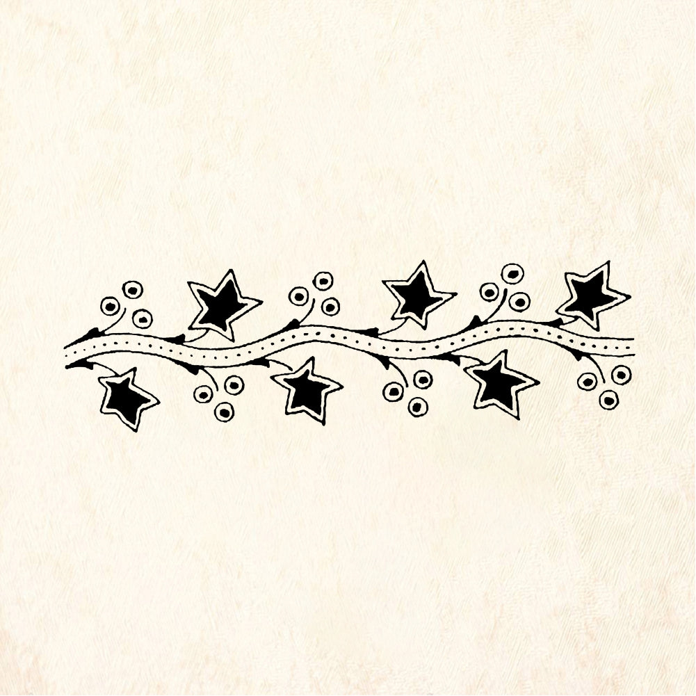 StampaFe Star border - Rubber Stamp 2.5 x 0.75