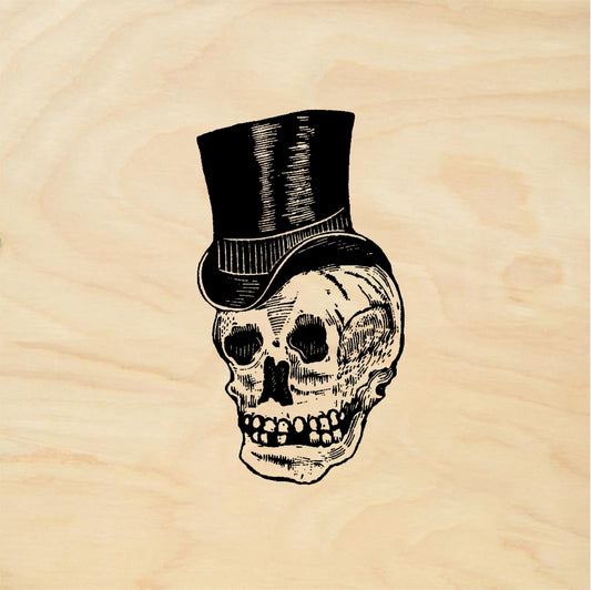 StampaFe Skull in Top Hat - Rubber Stamp 1.5 x 2.75